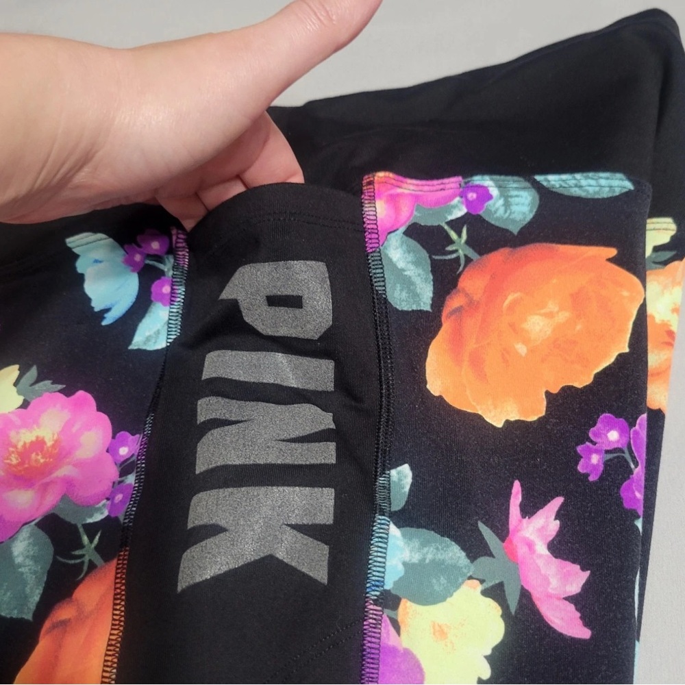PINK Victoria's Secret Colorful Floral women’s Tropical Yoga  Pockets Leggings - Picture 6 of 7